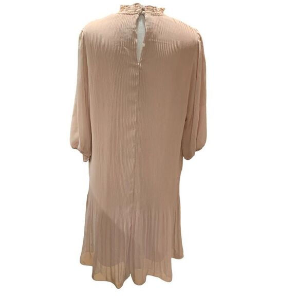 Nanette Lepore Chiffon Shift Dress Plisse Soft Pink  Savannah Rose‎ Size 14 NWT - Picture 12 of 15